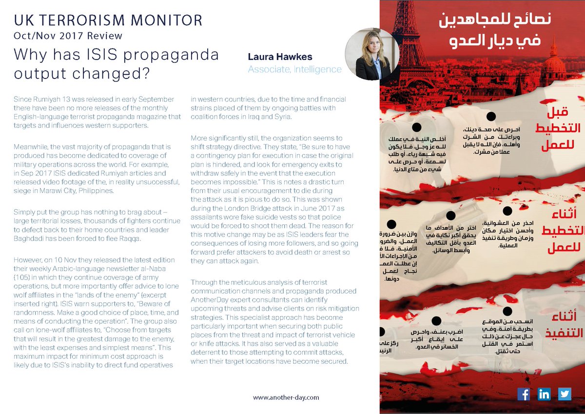 anotherday's tweet image. See attached inserts from our latest European Terror Monitor; focusing on terrorist incidents and developments in Oct. To sign up for the full monthly updates on crime and terror please subscribe to buff.ly/2Apgpsw  #terrorism #ISIS #westminsterctc #Daesh #terror