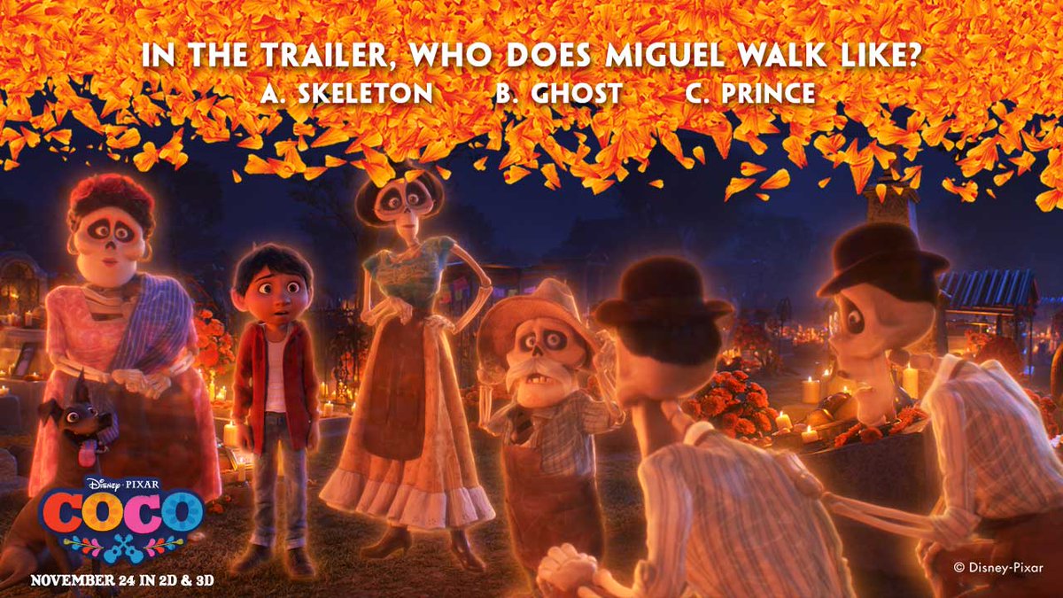 DisneyStudiosIN's tweet photo. #ContestAlert. Here’s question no. 1 for all you DisneyPixar fans. #1DayToCoco https://t.co/RE06aQ0pnQ