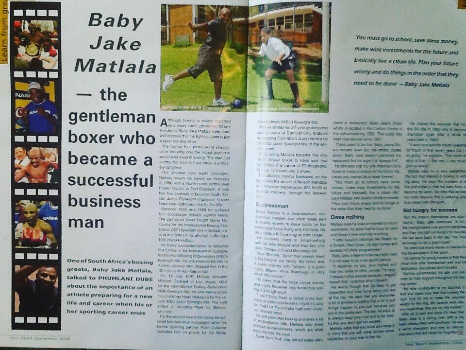 PhumlaniDube's tweet photo. #TBT I wrote this piece about the late #JacobMatlala for Your Sport magazine in late 2006. My first encounter with #BabyJakeMatlala aka #BabyJake. https://t.co/zvLJfiaFsz