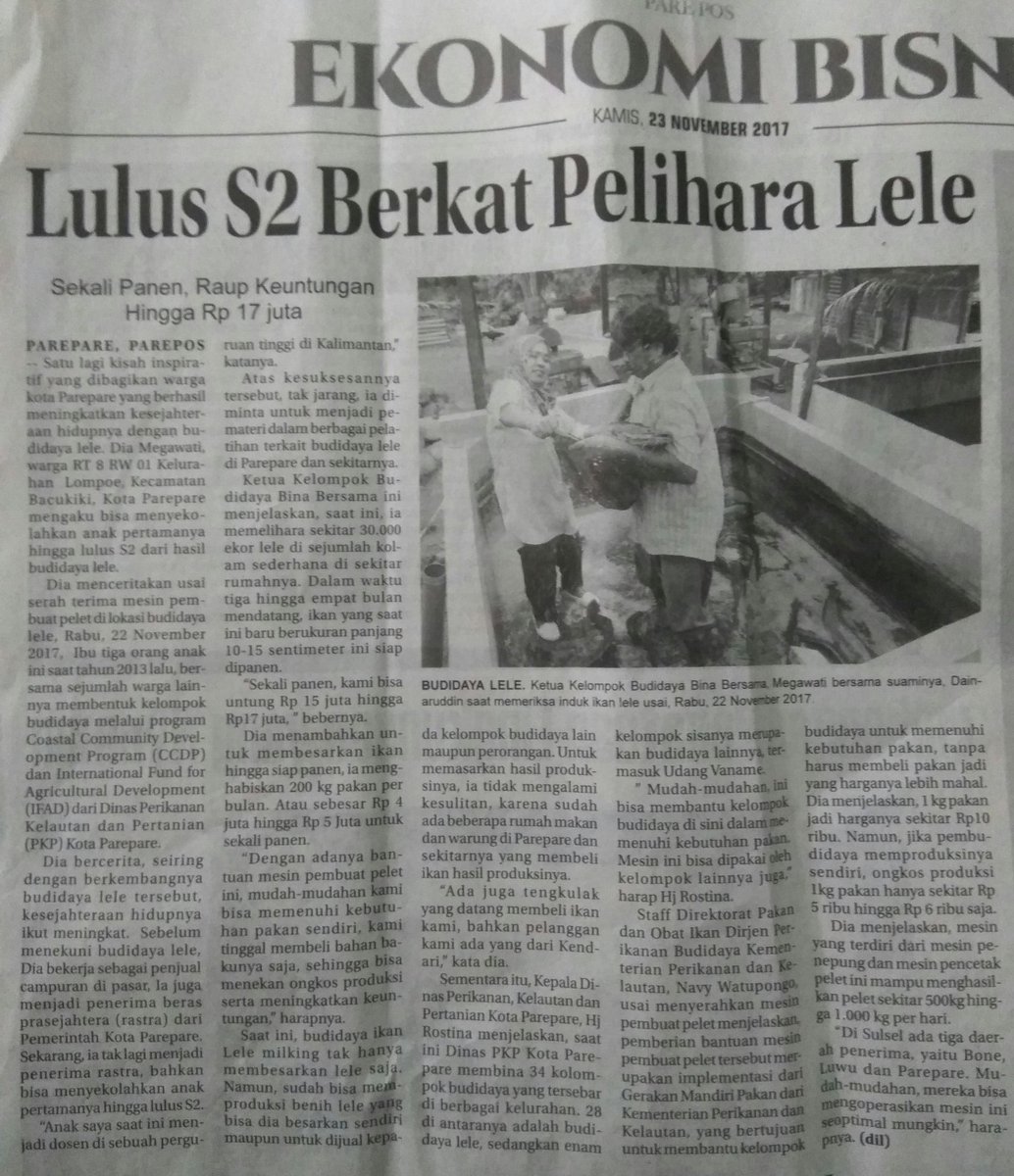 AfifvanMaidin's tweet photo. Salah satu contoh keberhasilan @ccdpifad  dlm meningkatkan kesejahteraan masyarakat melalui pembinaan dan pengembangan pokmas di kota parepare
@mzulficar @susipudjiastuti @brsdm_kp @PPBPUSLATLUHKP @MHasyimZaini @asunaryanto @nashogie @AhadarT @Norman8810 @isni_aini https://t.co/xzxfWRscCX