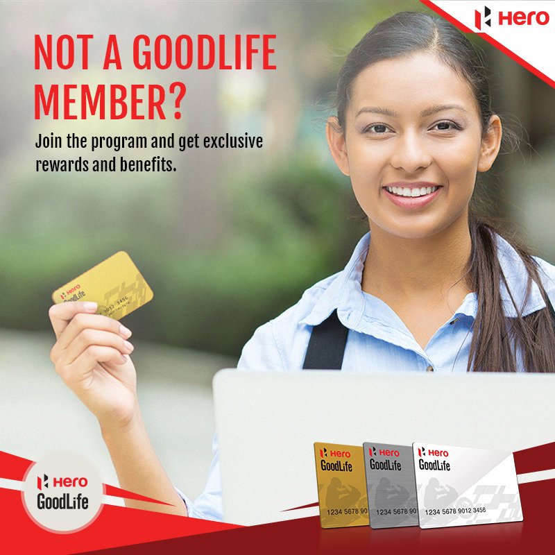 HeroMotoCorp's tweet photo. The #HeroGoodLife program comes with new offerings and great privileges. Not a member yet? Know more: https://t.co/aVO6UHdiWI https://t.co/Q8skd0xTBY