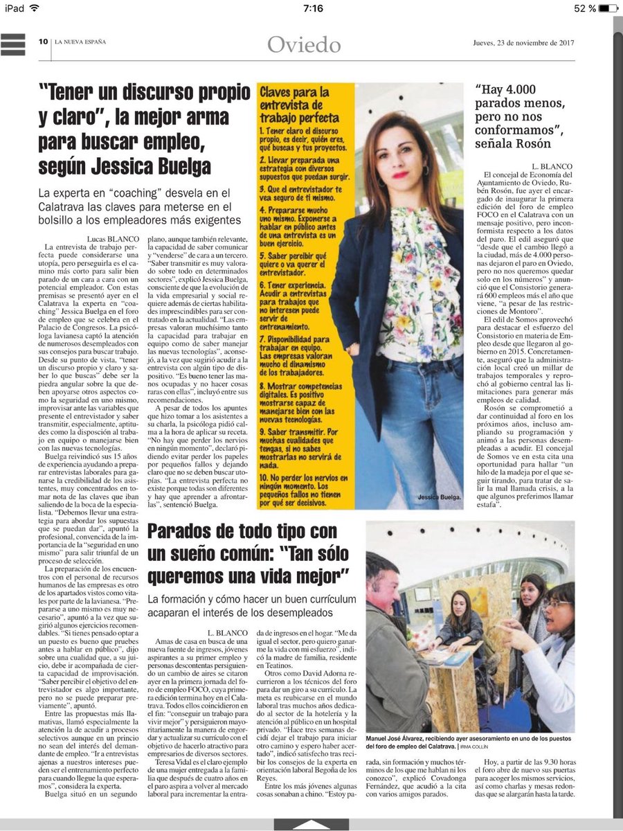 rmendanya's tweet photo. Hoy en @lanuevaespana
#Foco1 #ObjetivoEmpleo @OviedoEmprende @empleoviedo.
Hoy seguimos en la segunda jornada, con más charlas, formaciones y la mesa redonda sobre #Gastroturismo, sector futuro para #Asturias.
Os esperamos desde las 10:00 en palacio congresos #Calatrava. https://t.co/b8pATZ47EP