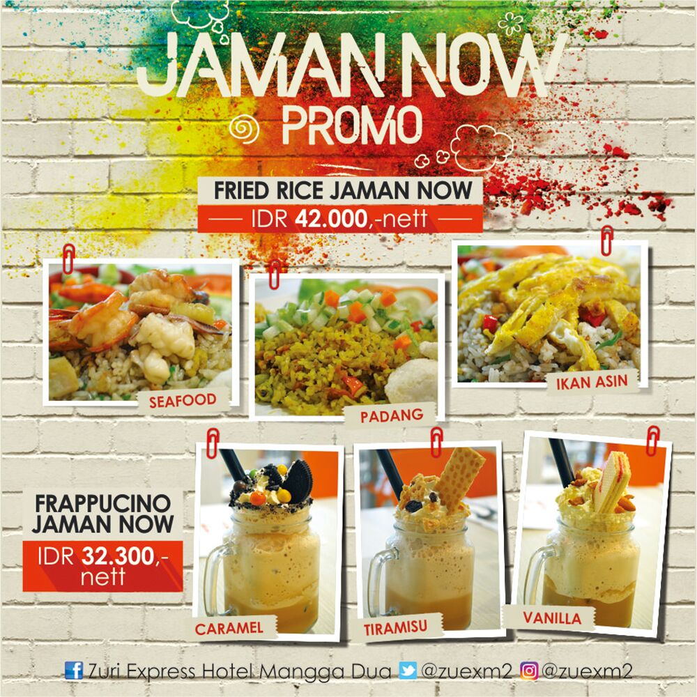Yuk Cobain Promo Jaman Now dari Zuri Express Mangga Dua, ada Fried Rice Jaman Now only IDR 42.000 &amp; Frappucino Jaman Now only IDR 32.300 😋 yuk cuss biar kekinian 😚😚 #zuexm2