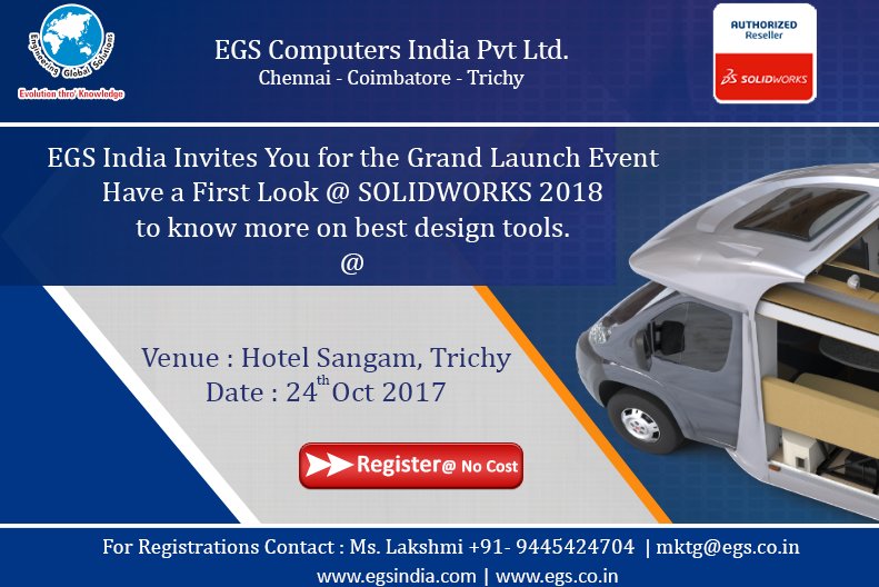 egssolidworks's tweet image. Countdown Begins! Just 1 Day to Go for the SOLIDWORKS 2018 Launch at Hotel Sangam, Trichy. #SWLAUNCH18

Register-  lnkd.in/e3zR_y9