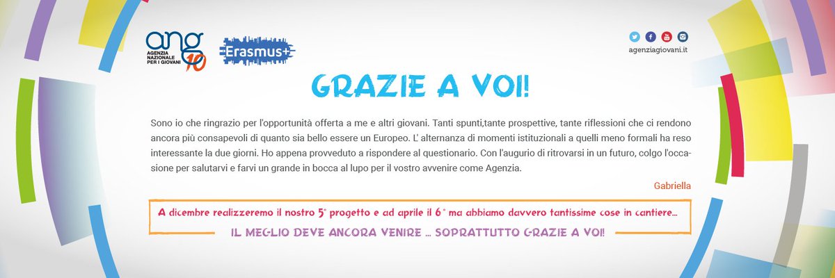 AgenziaGioventu's tweet photo. Le vostre parole, le vostre emozioni, il vostro percorso, sono la nostra soddisfazione più grande! Ecco alcuni messaggi ricevuti dopo #Ang10.. e ricordiamoci che #IlMeglioDeveAncoraVenire @giacomo_darrigo https://t.co/TzvFirJLvS