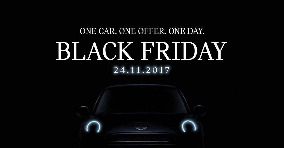 This Black Friday we're offering one fantastic offer on one fantastic MINI. Check back tomorrow to find out which model it is...