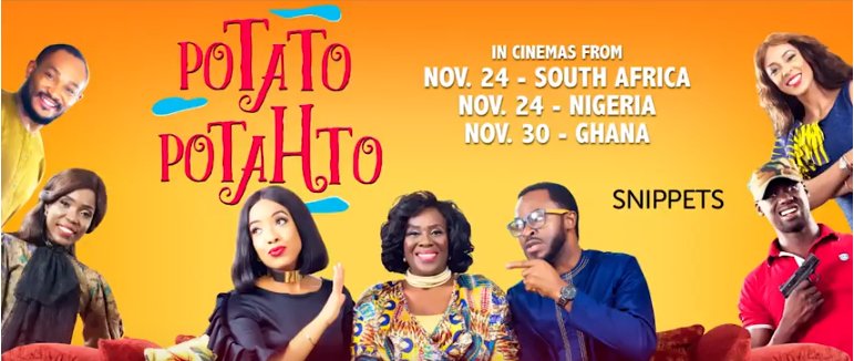 bellanaija's tweet photo. 4.3.2.1...#PotatoPotahtofilm is out in the cinemas! This movie is a must watch guys #BNsc Cc @PotatoPotahto17 https://t.co/4rVWs0nK96 https://t.co/mmdbi5dehh