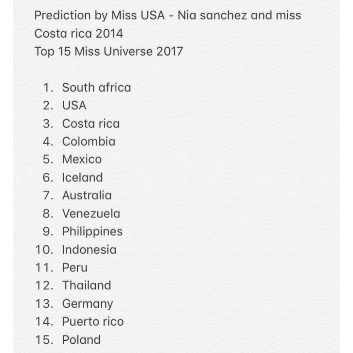 itsmepaullee's tweet photo. Another top picks from former Miss U contestants. 
#MissUniverse
#Philippines https://t.co/XtFPTOJOSO