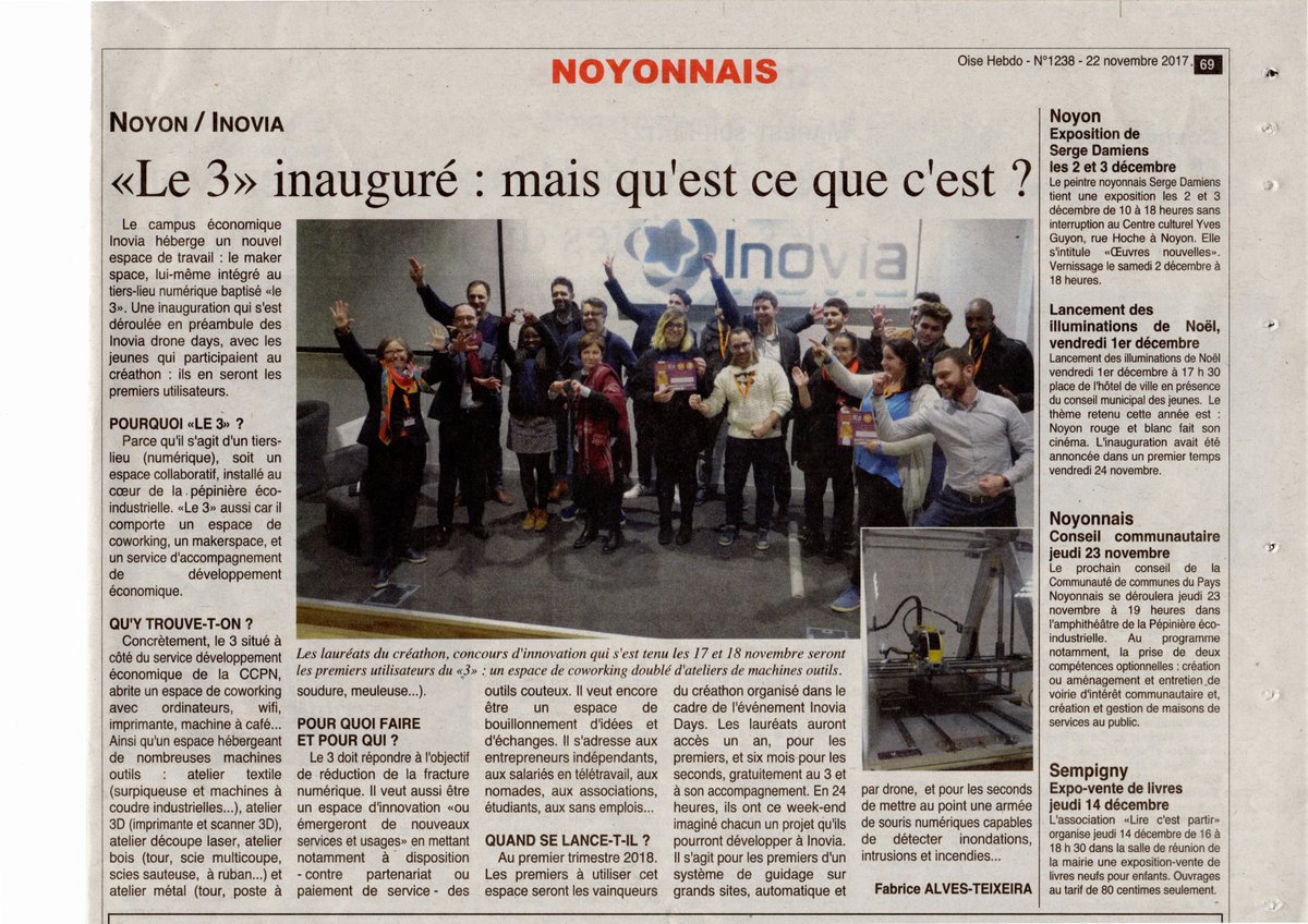 Nos apprenants mis à l'honneur grâce à leur bon classement lors du #creathon de la <a href="/ccpaysnoyonnais/">CC Pays Noyonnais</a>. Article de Oise hebdo. <a href="/simplonco/">ok</a> <a href="/Ecole_Numerique/">La Grande École du Numérique</a> <a href="/hautsdefrance/">Région Hauts-de-France</a> @Drone_d_ecole