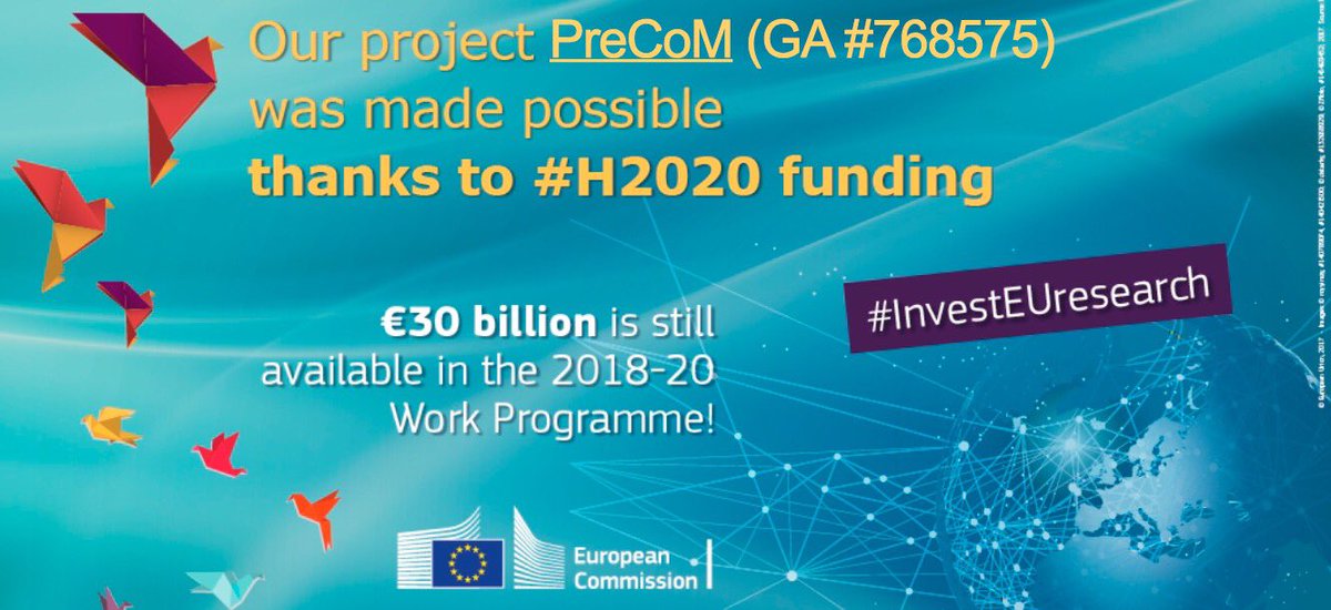 Our project #PreCoM was made possible thanks to #H2020 #InvestEUresearch <a href="/EU_H2020/">Horizon 2020</a> 🇪🇺