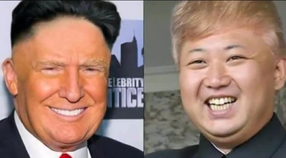 おさぴーℳ Sgaragyo Pa Twitter 金正恩とトランプの髪型が入れ替わった写真見て これはさすがに吹いたわw