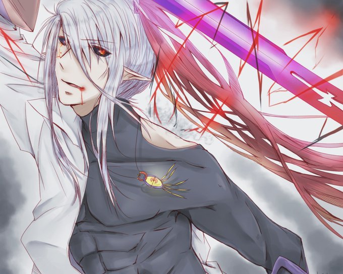 白髪赤眼のtwitterイラスト検索結果 古い順