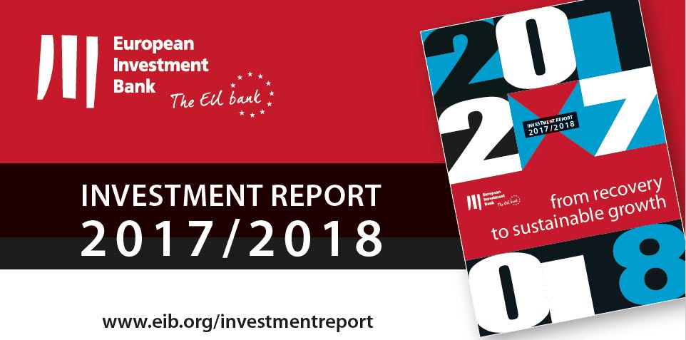 EIB's tweet photo. Just published! Our 2017-2018 report on investment in the EU "From Recovery to Sustainable Growth". Read it here https://t.co/UggV6KgSPF #EIBInvestmentReport https://t.co/cvNCAAzRJC