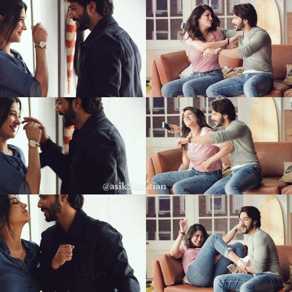 asikshrutian's tweet photo. Most Cutest and Totally Adroble couple both are looking stunning best 😘😍 cuteness overloaded 💝💞 Angel @shrutihaasan @Varun_dvn 
 #Fossil https://t.co/b0KEyZVmIi