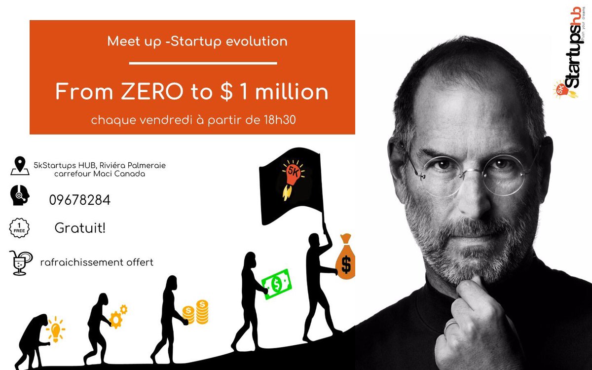 Première session de Meet up pour trouver le chemin de 0 au $1 million--> eventbrite.com/e/billets-meet…

#5kstartups #Abidjan #Meetup #CIV225 #kpakpatoya #jeudisurvieautaf 
max de #RT