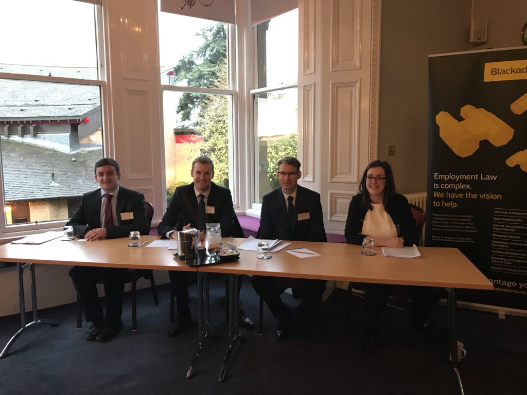 BlackaddersLLP's tweet photo. We’re all ready for the Mock Tribunal @WestParkDundee #FacebookFiring #TeamJack #TeamRichard #MockTribunal https://t.co/WHZbZXjyNS