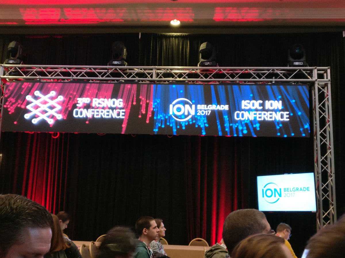 MikeOghia's tweet photo. Dobro jutro from #IONConf and #RSNOG 2017 in #Belgrade. Many thanks to @internetsociety, @smarkovic, and @Des for organizing! https://t.co/beH0EajDUE