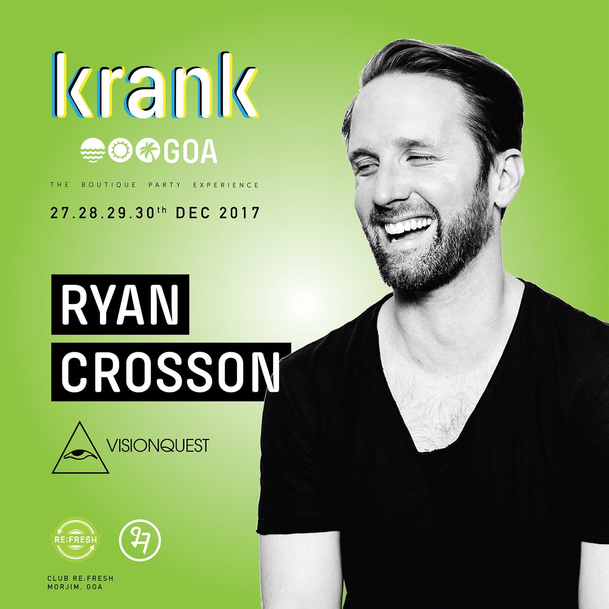 .<a href="/RyanCrosson/">Ryan Crosson</a> (Visionquest) is confirmed to play at #KrankGoa this year 😍
Dec 27.28.29.30 at Re:fresh Club in #Morjim #Goa

insider.in/krank-goa-dec2…

#House #Techno #Morjim #Asvem #Krank #Boutique #Festival #Beach
