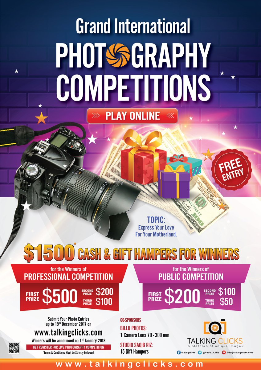 talking_clicks's tweet photo. Grand International Photography Online Competitions - Free Entry
https://t.co/beeWe78Bal
Click the link below to participate:
https://t.co/jyVGAg5vA7 https://t.co/FmVZvzsTyv