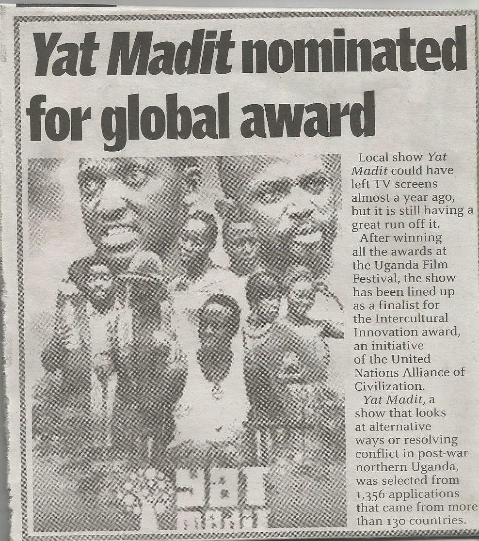 Local TV drama, #YatMadit nominated for a global award - the intercultural innovation award, an initiative of the United Nations Alliance of Civilisation. Yat Madit aired on NTV between December 2016 and January 2017 #NTVNews