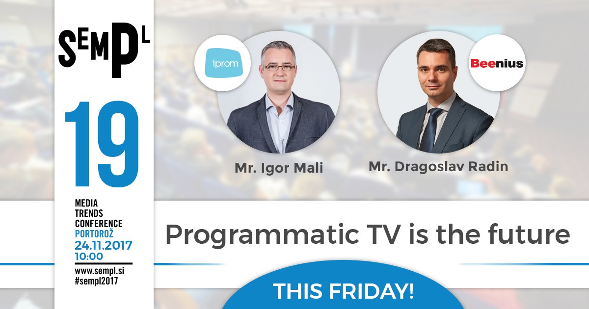 BeeniusTV's tweet photo. Are you at the #sempl2017 @BernardinHotels? We wish you a great first day & invite you to join #Beenius & #iPROM on Friday. #ProgrammaticTV workshop will be on tomorrow in the Emerald hall at 10.00 am! https://t.co/PKWcLvIOpy