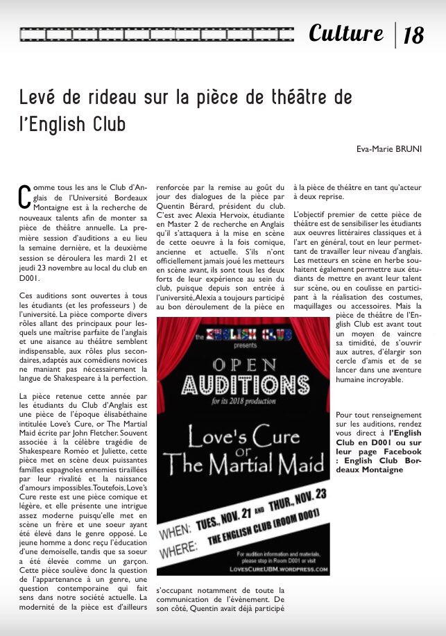 EnglishClubUBM's tweet photo. Did you read the news in the press? Today is the LAST day to audition!! Wanna try English-spoken theatre? This is for you! https://t.co/Z0ALc9BN1p