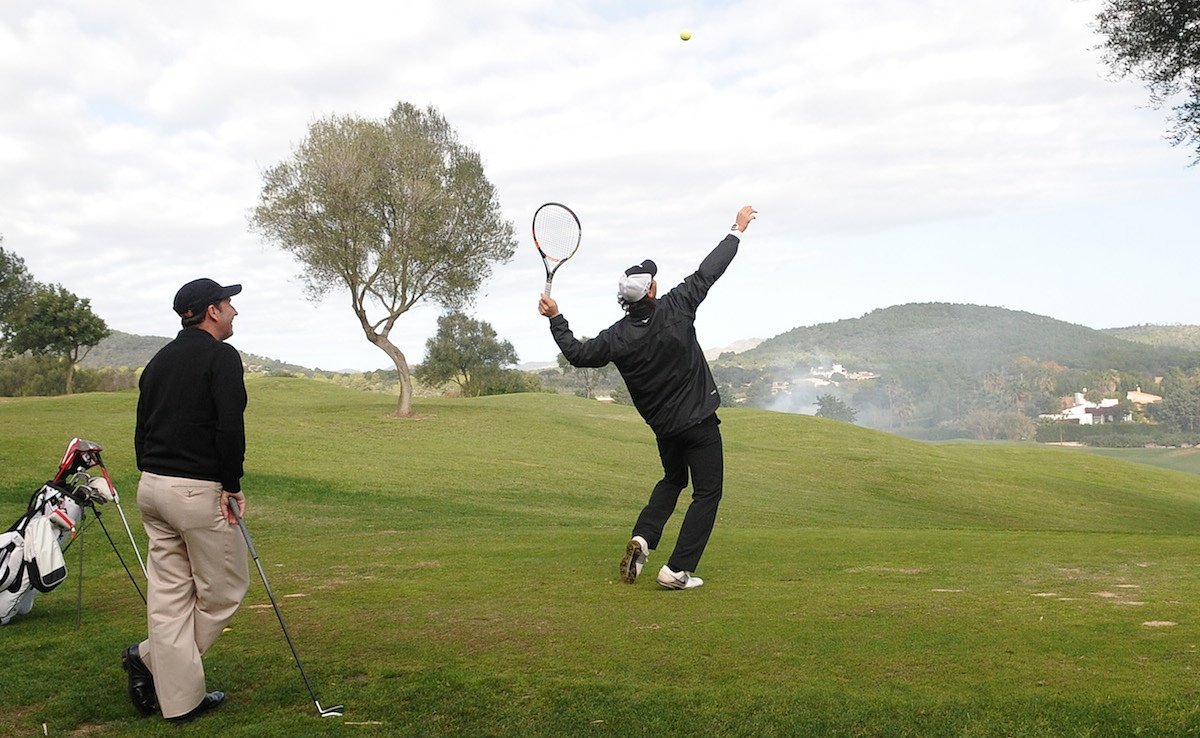 PulaGolf's tweet photo. Olazábal&amp;Nadal Invitational @rafaelnadal #frnadal #sportmundi #acnur #onedaytogo #golf #charityshot #fromtheheart ⛳❤ https://t.co/OtxdYpDgGB