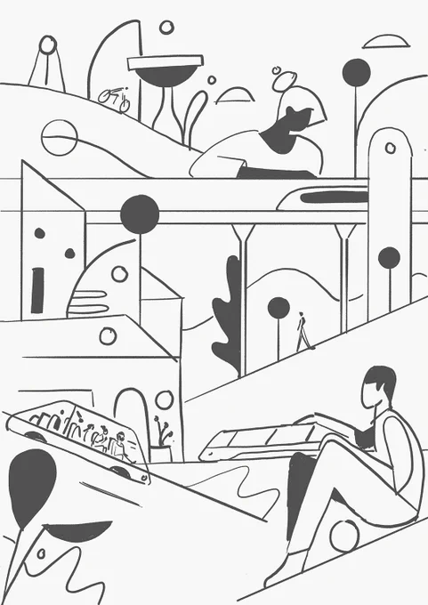 Sketches for the Keolis publication 