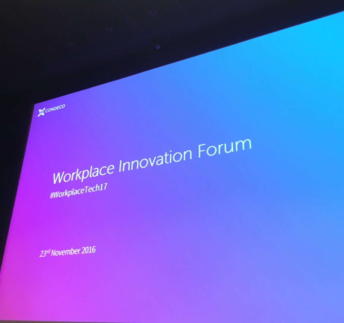 cub_poplad's tweet photo. Let the morning commence ‘Workplace Innovation Forum’ @CondecoUK #WorkplaceTech17 #Condeco https://t.co/CFO1xOYCc3