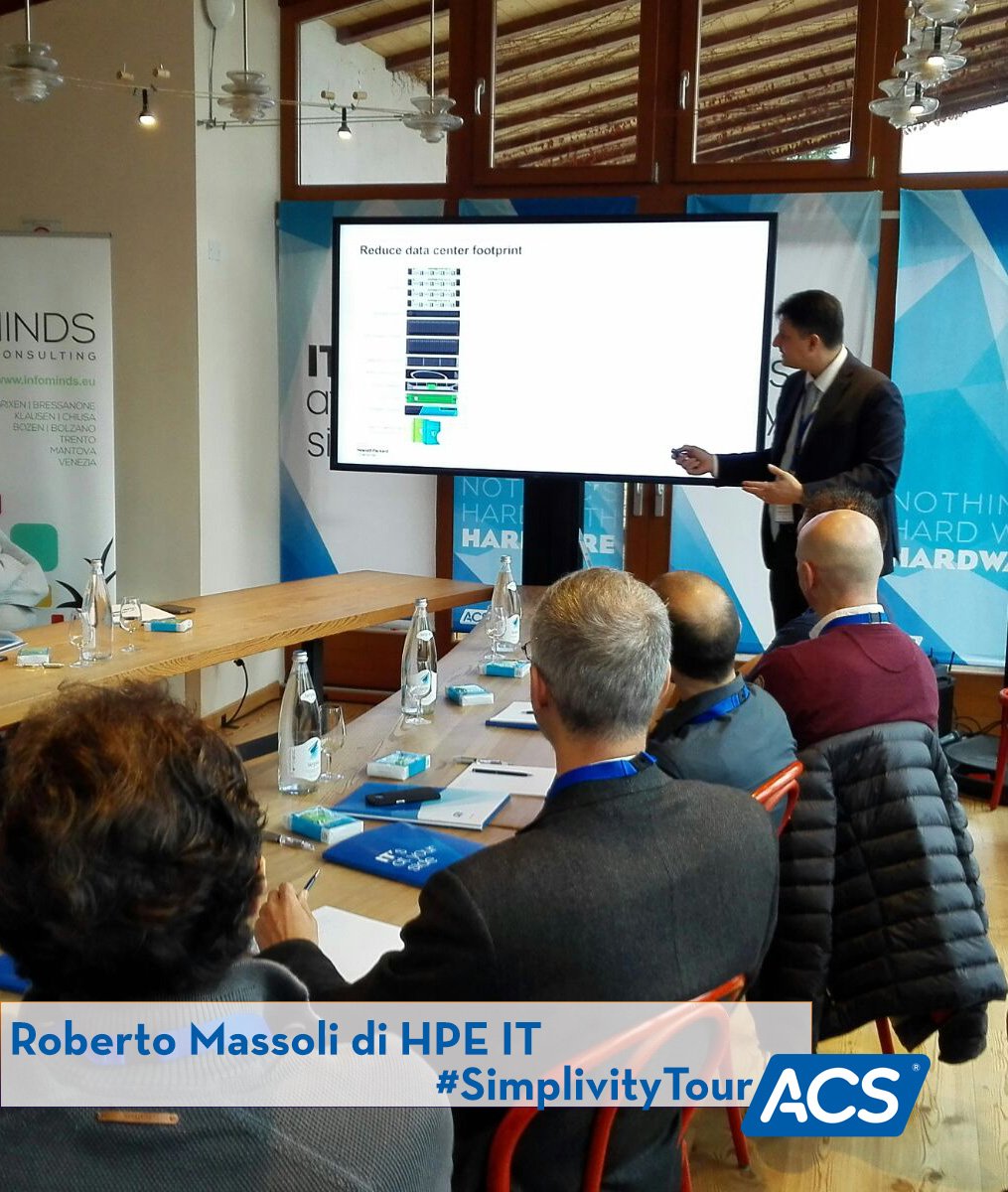 ACSDataSystems's tweet photo. @MassoliRoberto presenta durante il @HPE_IT #SimplivityTour a Feaedo. #ItsFutureNow @veeam_it #infominds https://t.co/s0SeCmIt4S https://t.co/6Qqnd4XEdw