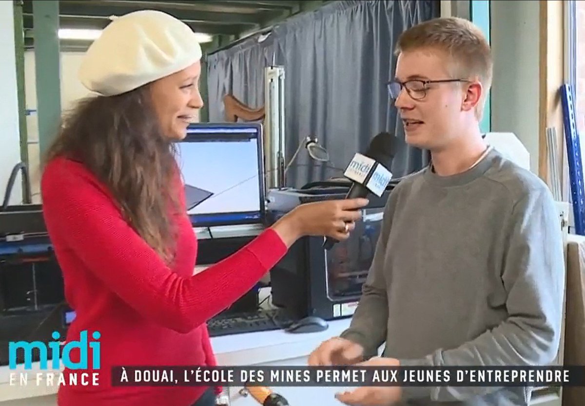 L'émission @MidienFrance @France3tv du 22/11 met à l'honneur l'#école d'#ingénieurs <a href="/IMTLilleDouai/">IMT Lille Douai</a>, son #FabLab @FabLaBYMinesD, son incubateur @IMTLD_APUI et l'un de ses jeunes diplômés fondateur de la #startup <a href="/MaestraMobility/">MaestraMobility</a> | 📺📽️france.tv/france-3/midi-… cc <a href="/MINESDouaiAlu/">Mines Douai Alumni</a>