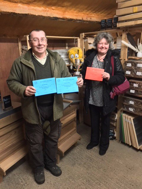 MantelFarm's tweet photo. Congratulations to Fern &amp; our very own #beekeeper Graham for being awarded the Sussex Berry Cup @nathoneyshow this year at Sandown Park. In class 252 they came 1st and 2nd. Well done! 🥇👏🐝🍯https://t.co/MYlsKfOixi https://t.co/UZN5Cvfd6L