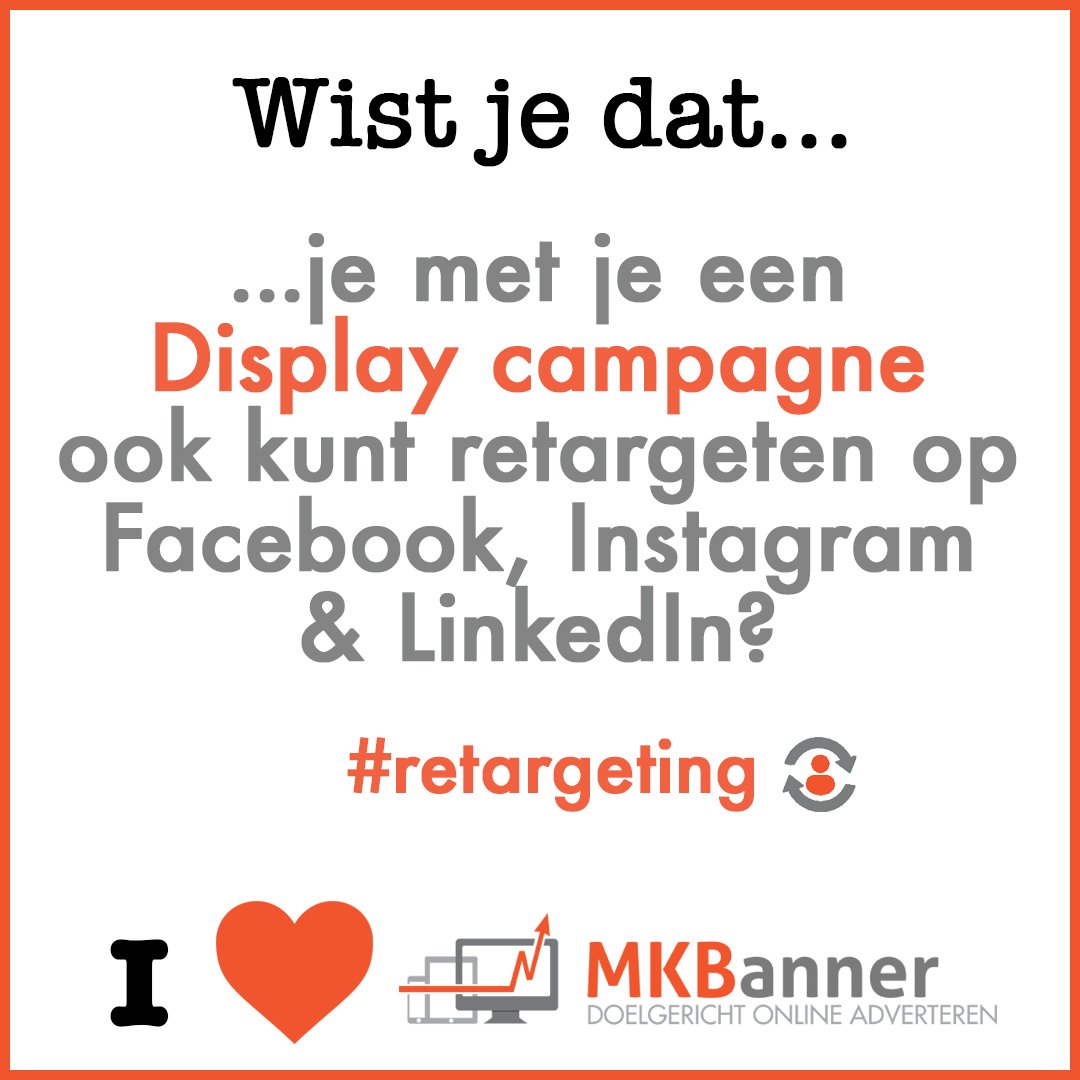 mk_banner's tweet photo. Ook retargeten op jouw social media kanalen? Dat kan! https://t.co/VuhbbdMQ2j