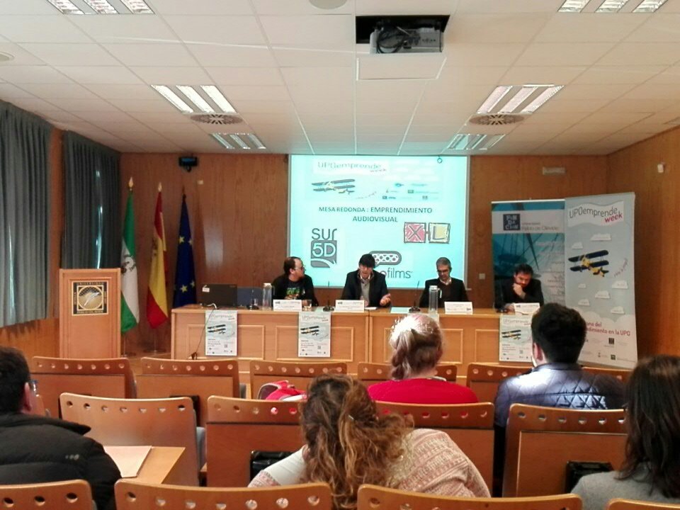 empleaemprende's tweet photo. Interesantísima mesa redonda de Emprendimiento Audiovisual en #UPOEMPRENDEWEEK con Joaquín Villalobos @Sur5D, Álvaro Alonso @jaleofilms, Sergio Crespo @xlproducciones y moderando Raúl Sequera @CEADESanIsidoro https://t.co/7jVRabWsDr