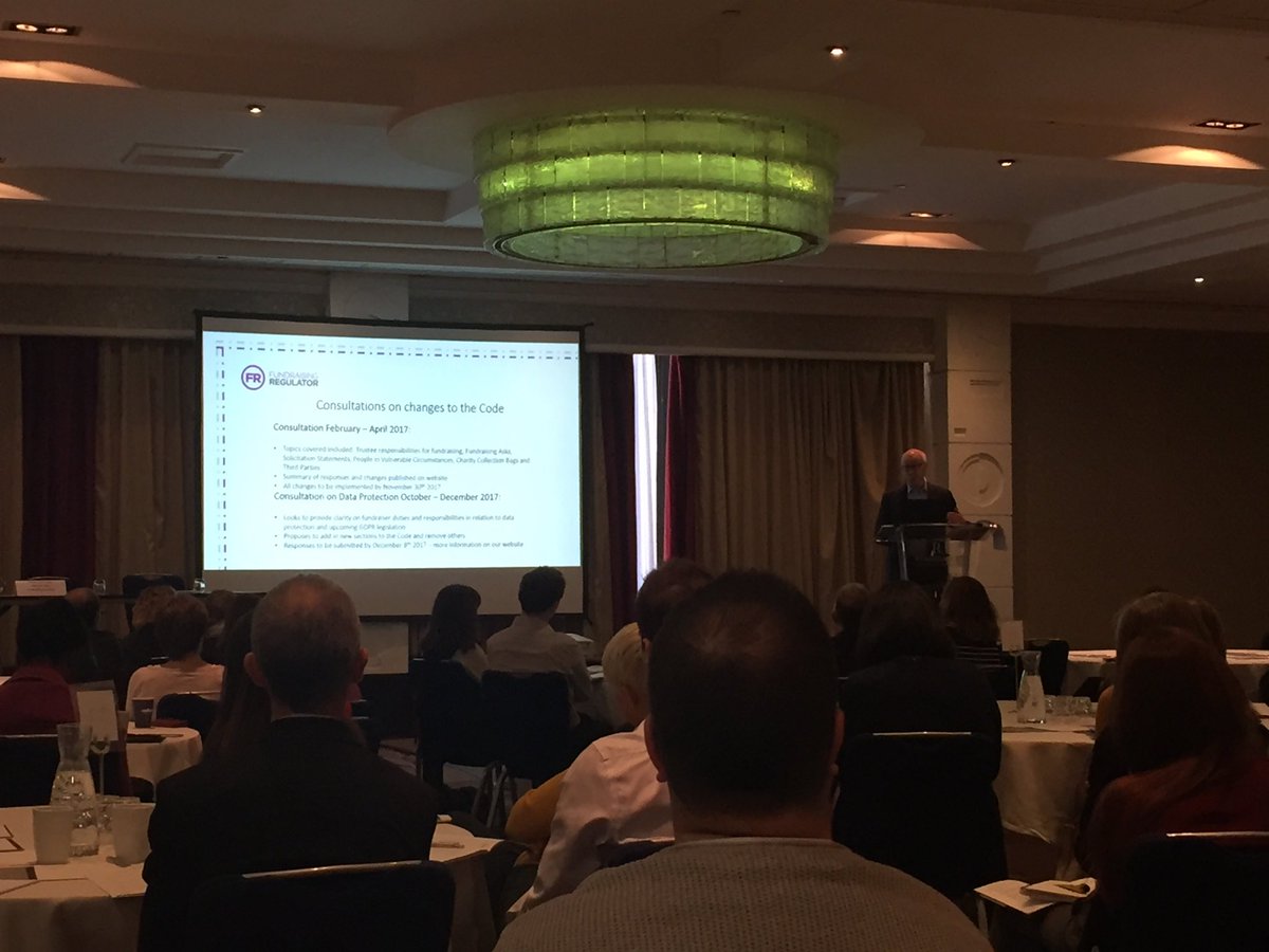 DDKeyworth's tweet photo. Terrific to have Gerald Oppenheim of the Fundraising Regulator once again addressing CASE Development Services, to ensure our continued alignment with the fundraising code of practice and that the sector is advancing through consultation and partnership  #DevServ17 @CASE_Europe https://t.co/vZJEi4l5V7