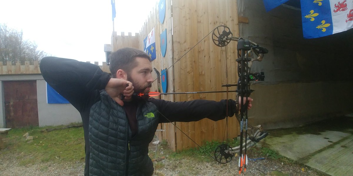 WallEden's tweet photo. Benjy using the newest toy! A camo compound bow #compound #bow #archery #beastmode https://t.co/gcq8dkYO7g