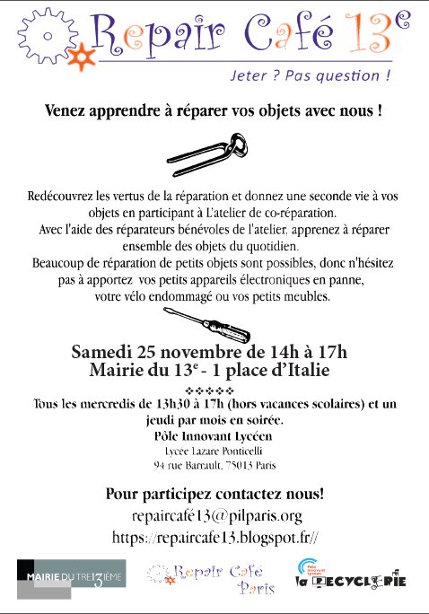 adsaum's tweet photo. Repair café, conférences débats, films... Samedi après-midi à la @mairiedu13 ! #moisESS2017 https://t.co/urDGYiy5QX