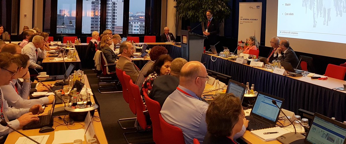EAaccreditation's tweet photo. Peter Strömbäck (#SWEDAC, elected new #EA Chair) and Peter Kronvall (SWEDAC, EA CPC Chair) managed the workshop at the #EAGA2017 about the EA core values and its implementation https://t.co/ZMkDjK0RCW https://t.co/npFgBqIazM