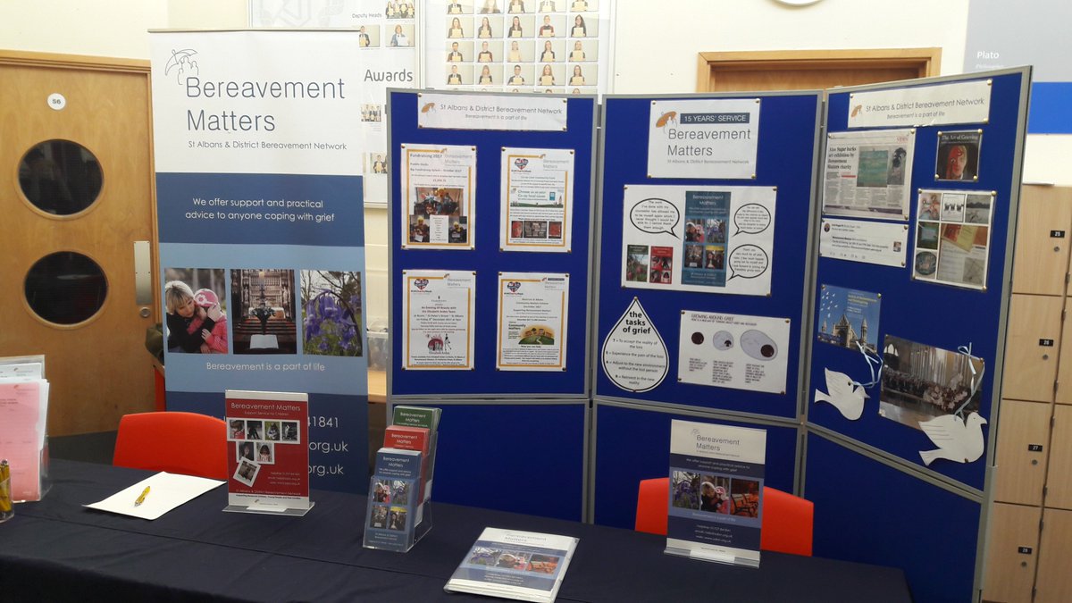 BrvmntMatters's tweet photo. All set up at @SandringhamSch1 for #SMHC2017 
So many great charities and organisations present. #mentalhealth  #timetotalk #bereavementmatters #griefandloss https://t.co/D4doBATL2z