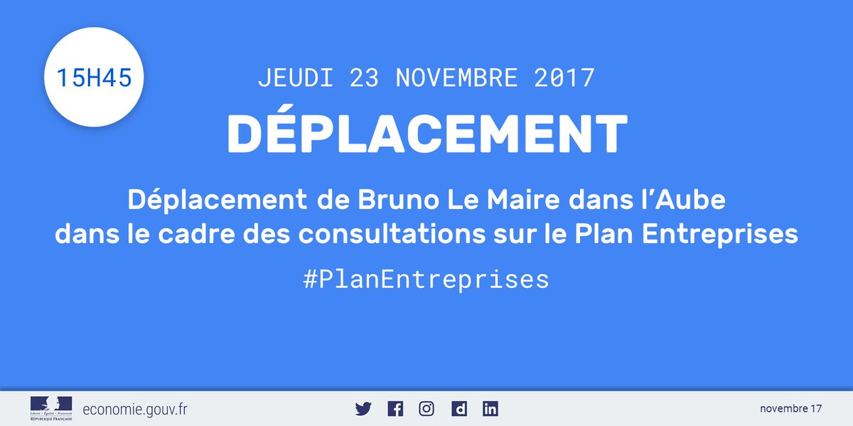 Economie_Gouv's tweet photo. #PlanEntreprises : @BrunoLeMaire se rend dans l'Aube cet après-midi pour échanger avec des acteurs économiques et des élus https://t.co/TrVTw9e2j0