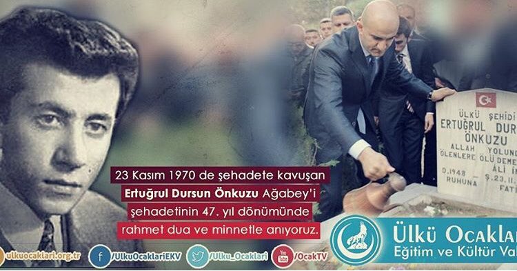 23 Kasım 1970’te şehadete kavuşan Ertuğrul Dursun Önkuzu ağabeyi şehadetinin 47.yıl dönümünde rahmet dua ve minnetle anıyoruz.