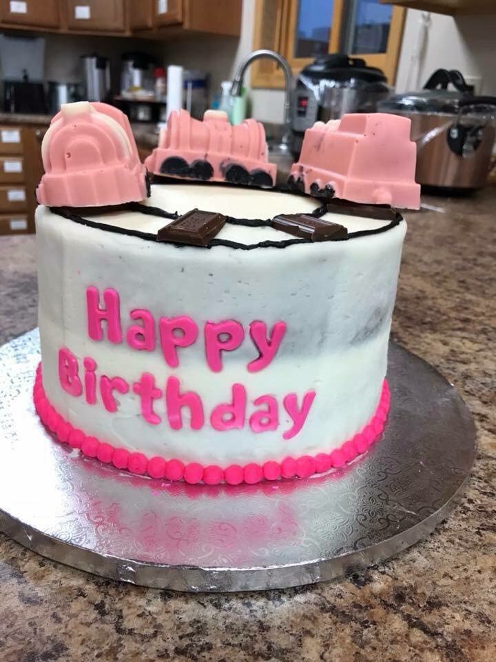 Marvelous Molds Birthday Cake By Tamara Benedict Of Tammy Cakes She Used The Bubble Letter Happy Birthday Flexabet On The Side Of Her Cake Cakedesign Cakedecorating Sugarart Sugararts Birthdaycake Traincake