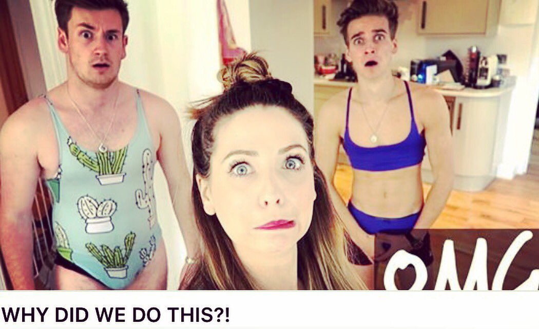 Redwood_Girls's tweet photo. #Throwback to when @joe_sugg  braved it and wore our undies 🙈😂#looksgood @zoella 😍 #tbt #underwearmodel #joesugg #zoella #fashionbloggers https://t.co/ZZokMn8MO4