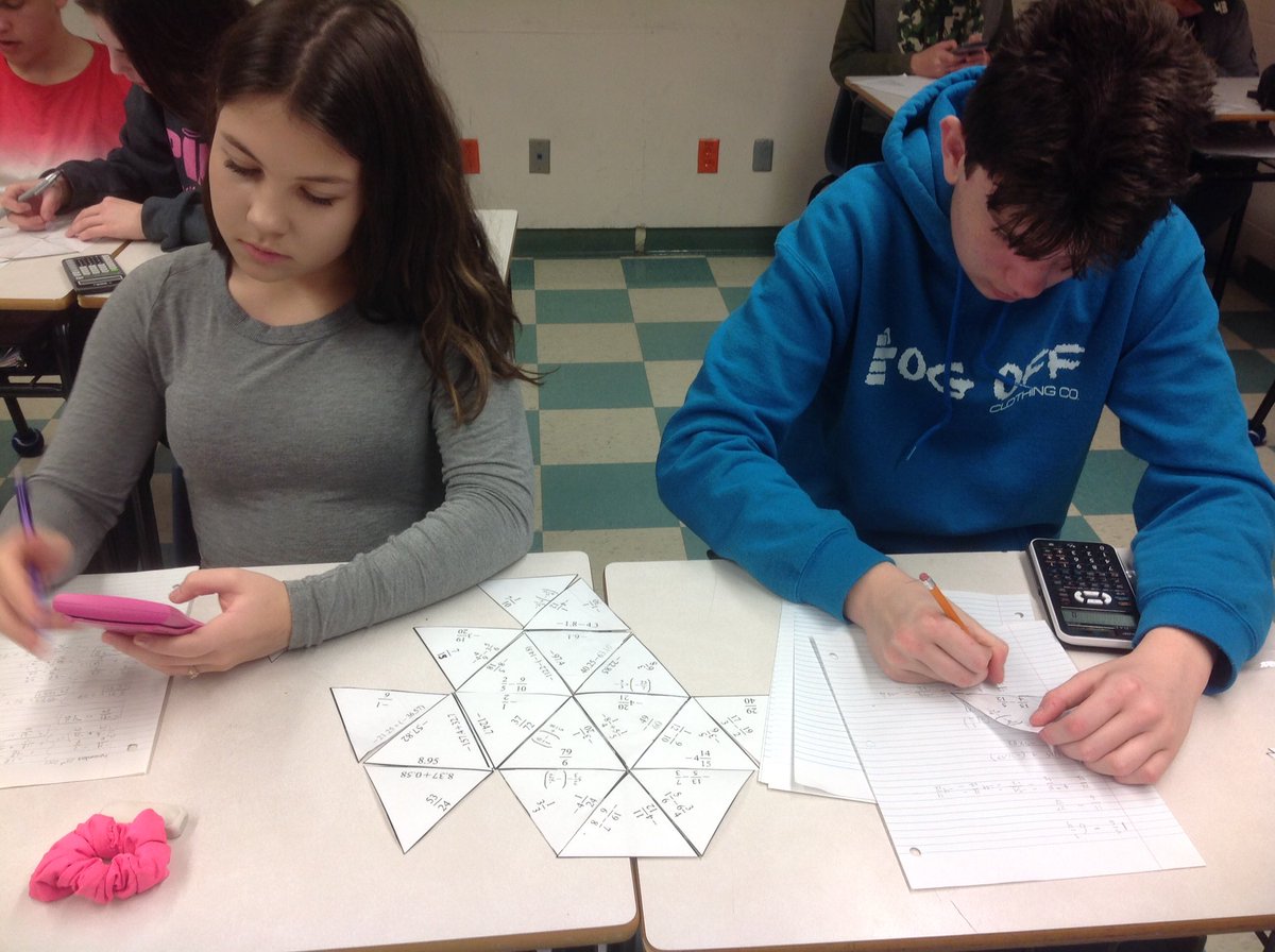 kampbell66's tweet image. @TATwolves @NLESDCA @NLTeachersAssoc Engrossed in adding/subtracting rational numbers tarsia puzzles #Math9 #rational numbers #mathisfun