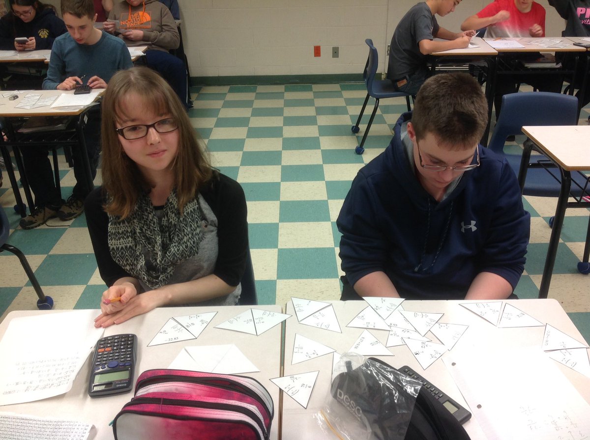 kampbell66's tweet image. @TATwolves @NLESDCA @NLTeachersAssoc Engrossed in adding/subtracting rational numbers tarsia puzzles #Math9 #rational numbers #mathisfun