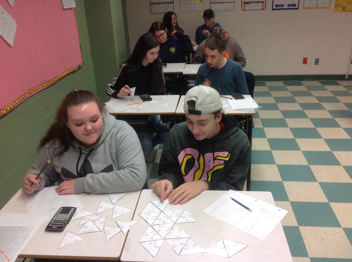 kampbell66's tweet image. @TATwolves @NLESDCA @NLTeachersAssoc Engrossed in adding/subtracting rational numbers tarsia puzzles #Math9 #rational numbers #mathisfun