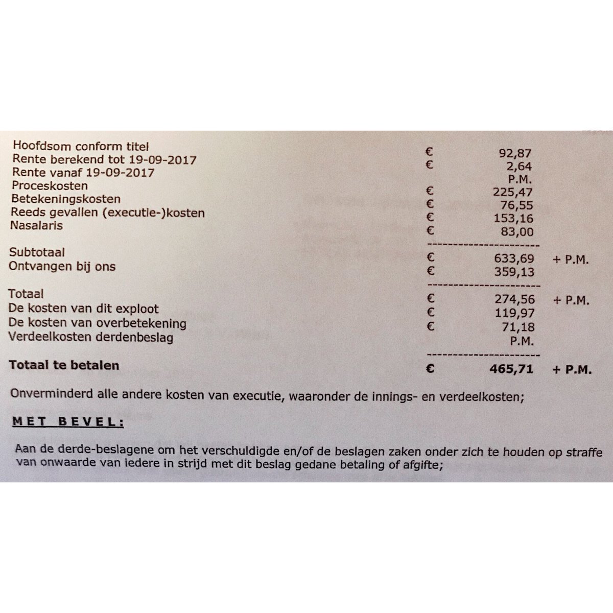 Vandaag kreeg ik dit dossier onder ogen. Een kleine medische behandeling te laat betaald (vanwege onterechte beslaglegging inkomen). Aanvankelijke kosten van 92, 87 euro (inclusief 40 euro incassokosten) zijn nu 824, 84 geworden.

Schulden is een miljardenindustrie.