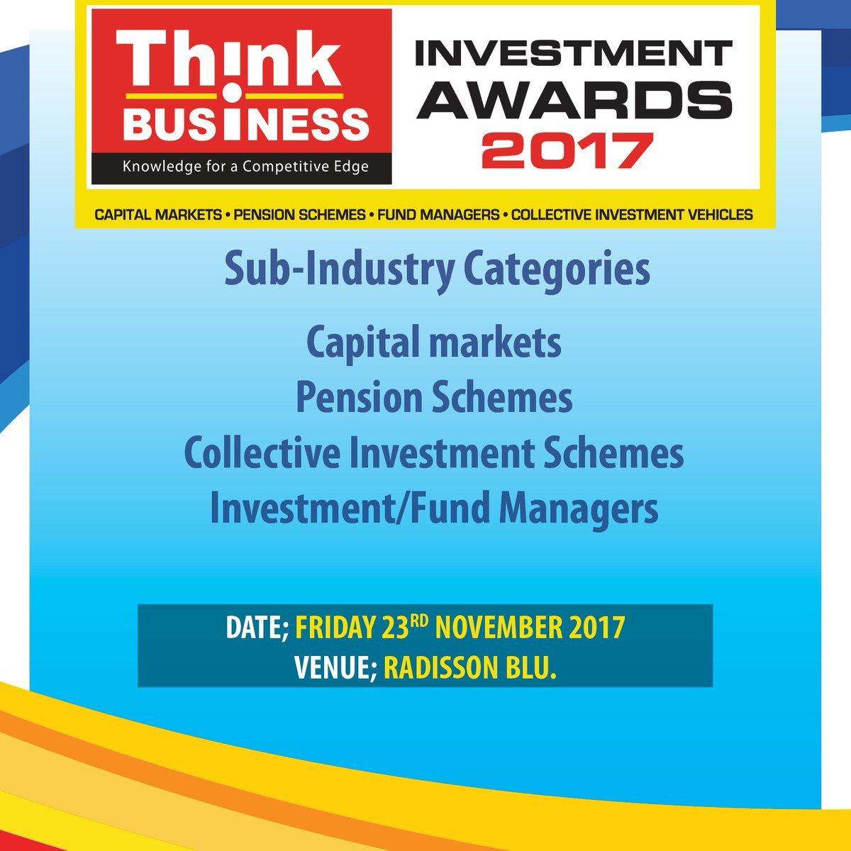 ThinkBizAfrica's tweet photo. Nominees are drawn from the investment industries from these sub categories #Investmentawards2017 https://t.co/7A4CBhJjni