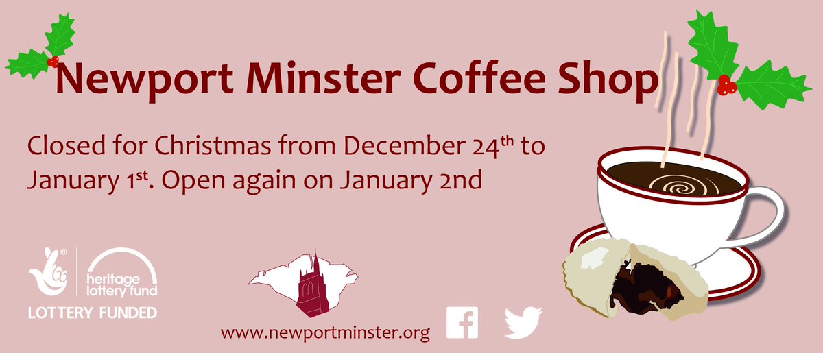 The #Coffee shop in #NewportMinster is closed this week but will reopen next Tue, Jan 2nd.