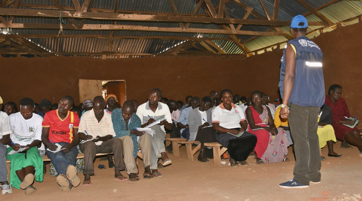 WHOUganda's tweet photo. Building capacity of Village Health Teams for #oubreak response and other health interventions being done in Kween and Kapchorwa by @MinofHealthUG #WHOUganda and @UNICEFUganda. Capacity building in community engagement, active case search, social mobilization, and surveillance. https://t.co/XfBqKQJysM